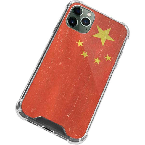 Chinese Flag Distressed iPhone 12 Pro Clear Case